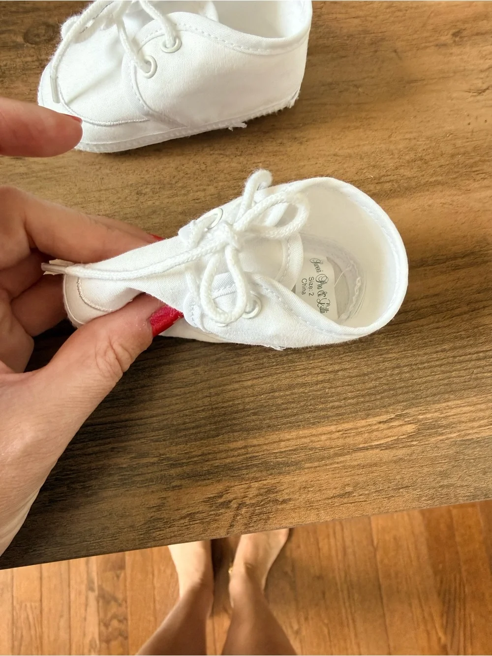 Swea’ Pea & Lilli White Baby Booties for Christening, size 2